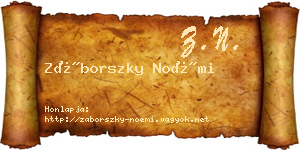 Záborszky Noémi névjegykártya